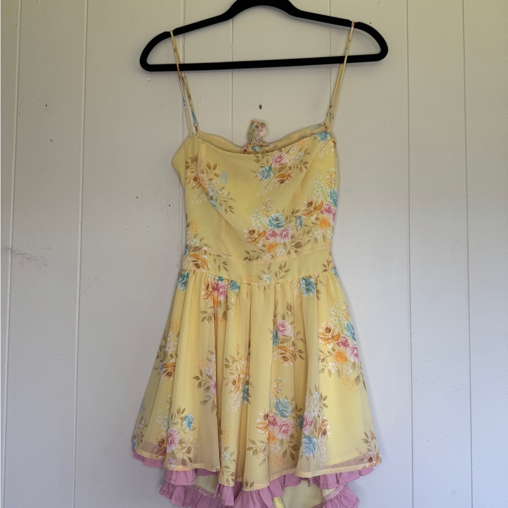 Lucy in the Sky Yellow Floral Mini Dress